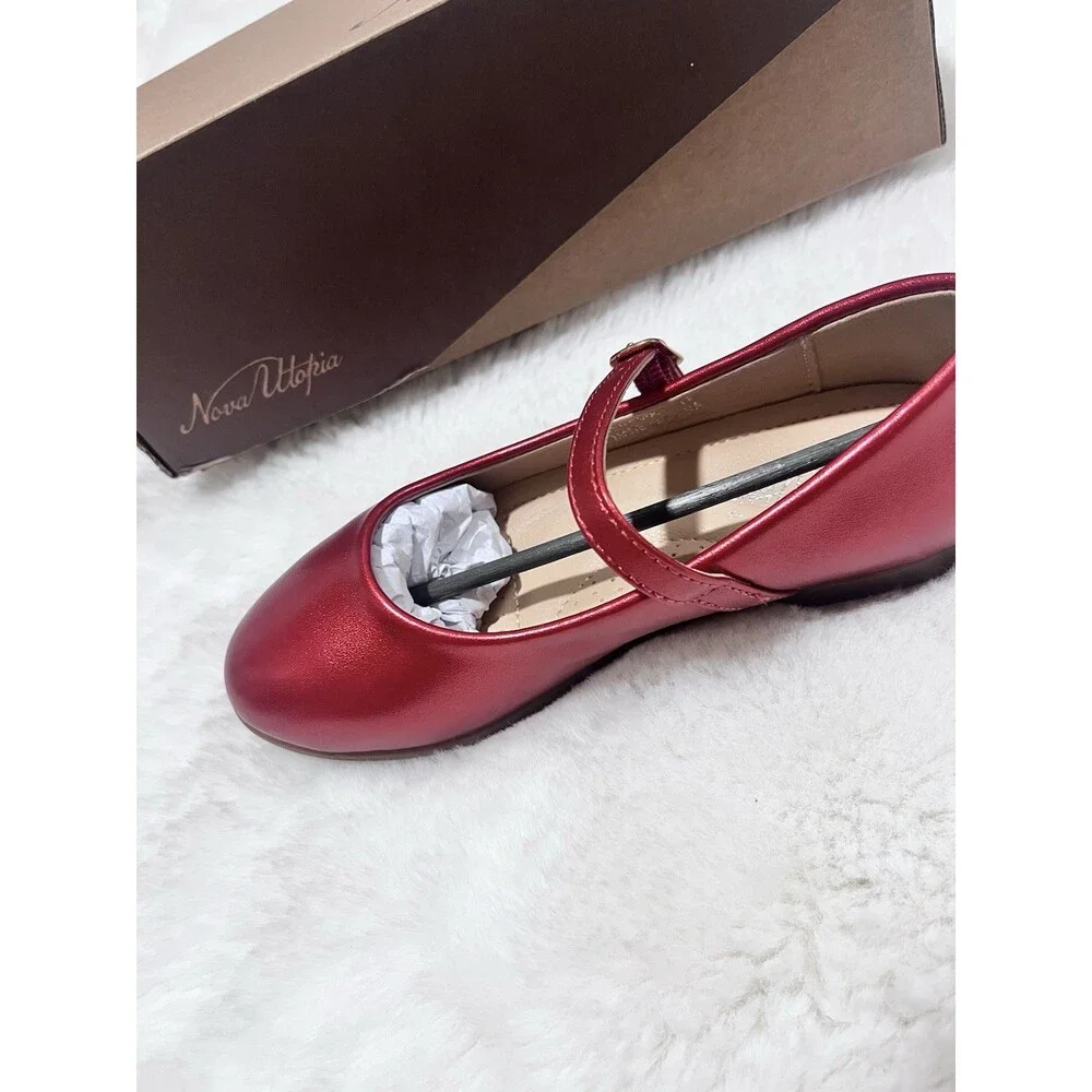 Nova Utopia Toddler Little Girls Dress Ballet Mary Jane Bow Flat Shoes size 12
